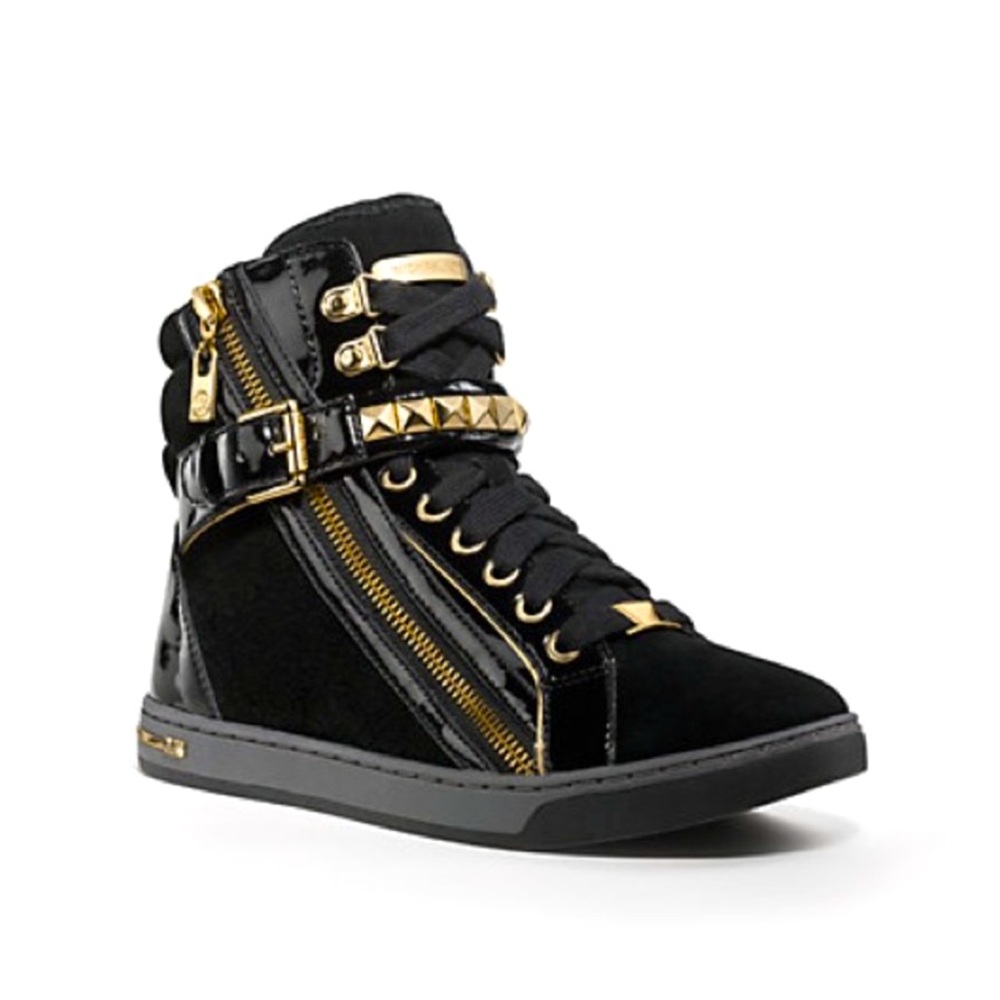 Micheal Kors Black and Gold Shoes